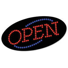 COSCO LED OPEN Sign, 10 1/2: x 20 1/8", Red & Blue Graphics