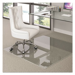 deflecto® Premium Glass All Day Use Chair Mat - All Floor Types, 48 x 60, Rectangular, Clear