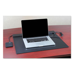 Artistic® Techie Electronic Desk Pad, 24 x 19, Black, Faux Leather