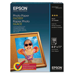 Epson® Glossy Photo Paper, 9.4 mil, 8.5 x 11, Glossy White, 100/Pack