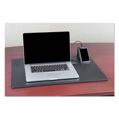 Artistic® Smart Charger Multi View Desk Pad, 25 1/2 x 17 1/4, Black, Faux Leather