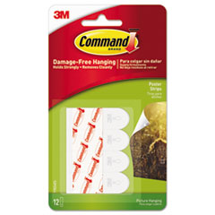 Command™ Poster Strips, White, 12/Pack