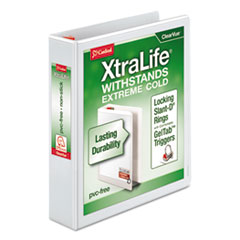 Cardinal® XtraLife ClearVue Non-Stick Locking Slant-D Ring Binder, 3 Rings, 1.5" Capacity, 11 x 8.5, White