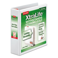 Cardinal® XtraLife ClearVue Non-Stick Locking Slant-D Ring Binder, 3 Rings, 2" Capacity, 11 x 8.5, White