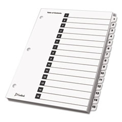 Cardinal® Traditional OneStep Index System, 15-Tab, 1-15, Letter, White, 15/Set