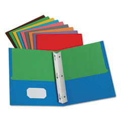 Oxford™ Twisted Twin Pocket Folder with Fasteners, 135-Sheet Capacity, Assorted