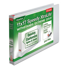 Cardinal® Speedy XtraLife Non-Stick Locking Slant-D Ring Binder, 3 Rings, 1" Capacity, 11 x 17, White