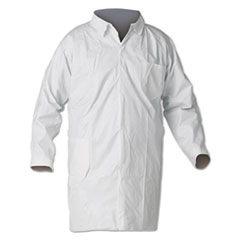 KleenGuard* A40 Liquid and Particle Protection Lab Coats, Medium, White, 30/Carton
