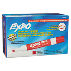 EXPO® Low Odor Dry Erase Marker, Bullet Tip, Red, Dozen