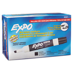 EXPO® Low Odor Dry Erase Marker, Chisel Tip, Black, Dozen