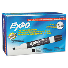 EXPO® Low Odor Dry Erase Marker, Bullet Tip, Black, Dozen