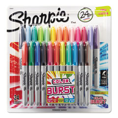 Sharpie® Fine Tip Permanent Marker, Fine Bullet Tip, Assorted Classic and Limited Edition Color Burst Colors, 24/Pack