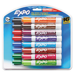 EXPO® Low-Odor Dry-Erase Marker, Broad Chisel Tip, Assorted Colors, 16/Set