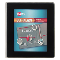 Avery® UltraLast View Binder w/1-Touch Slant Rings, 11 x 8 1/2, 1" Cap, Black
