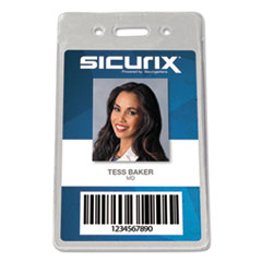 SICURIX® Sicurix Proximity Badge Holder, Vertical, 2 1/2w x 4 1/2h, Clear, 50/Pack