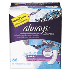 Always® Discreet Sensitive Bladder Protection Pads, Moderate, 66/Pack, 3 Pack/Carton