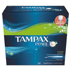 Tampax® Pearl Tampons, Super, 36/Box, 6 Box/Carton
