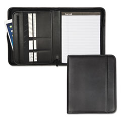 Samsill® Professional Zippered Pad Holder, Pockets/Slots, Writing Pad, Black