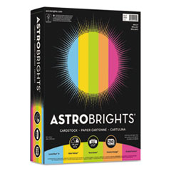 Astrobrights® Color Cardstock -"Bright" Assortment, 8 1/2 x 11, 5 Colors, 65lb, 250 Sheets