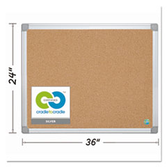 MasterVision® Earth Cork Board, 24 x 36, Aluminum Frame