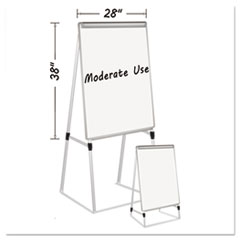 MasterVision® Silver Easy Clean Dry Erase Quad-Pod Presentation Easel, 45" to 79", Silver