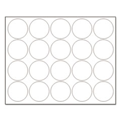 MasterVision® Interchangeable Magnetic Characters, Circles, White, 3/4" Dia., 20/Pack