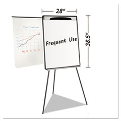 MasterVision® Magnetic Gold Ultra Dry Erase Tripod Easel W/ Ext Arms, 32" to 72", Black/Silver