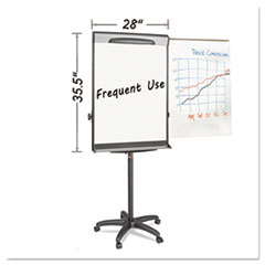 MasterVision® Tripod Extension Bar Magnetic Dry-Erase Easel, 69" to 78" High, Black/Silver