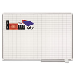MasterVision® Gridded Magnetic Steel Dry Erase Planning Board with Accessories, 1 x 2 Grid, 48 x 36, White Surface, Silver Aluminum Frame