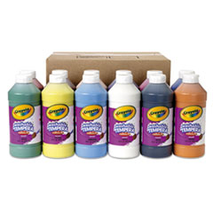 Crayola® Washable Paint, Assorted, 16 oz Bottle, 12 per Set