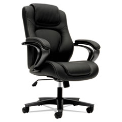 HON® HVL402 Series Executive High-Back Chair, Supports Up to 250 lb, 17" to 21" Seat Height, Black Seat/Back, Iron Gray Base
