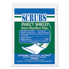 SCRUBS® Insect Shield Insect Repellent Wipes, 8 x 10, Floral, 100/Carton