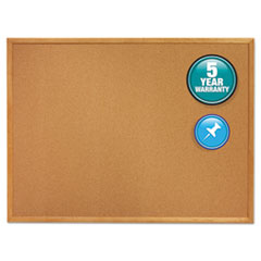 Quartet® Classic Series Cork Bulletin Board, 24 x 18, Oak Finish Frame