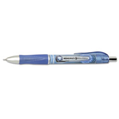 7520016539300, SKILCRAFT Needle Point Roller Ball Pen, Retractable, Fine 0.5 mm, Blue Ink, Blue/White/Black Barrel, Dozen