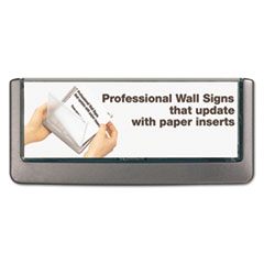 Durable® Click Sign Holder For Interior Walls, 6 3/4 x 5/8 x 3, Gray