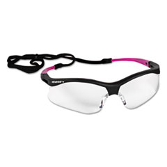 Jackson Safety* V30 Nemesis Safety Eyewear, Small, Black Frame w/Pink Tips, Clear Lens, 12/Ctn