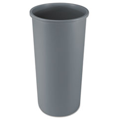 Rubbermaid® Commercial Untouchable Waste Container, Round, Plastic, 22 gal, Gray