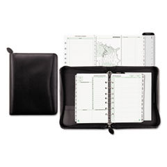 Day-Timer® Recycled Bonded Leather Starter Set, 8 1/2 x 5 1/2, Black Cover