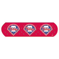 CureIt MLB Adhesive Bandages, Philadelphia Phillies, 1" x 3", 50/Box