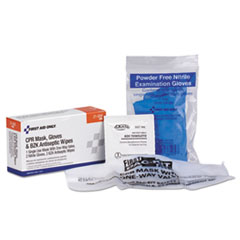 First Aid Only™ CPR Mask with Gloves and Wipes, 2 Gloves, 2 Wipes