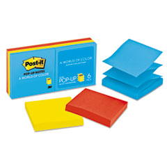 Post-it® Pop-up Notes Original Pop-up Refill, 3 x 3, Assorted Jaipur Colors, 100-Sheet, 6/Pack