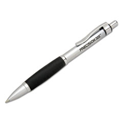 7520014457237, SKILCRAFT Precision 305 Ballpoint Pen, Retractable, Fine 0.7 mm, Black Ink, Silver Barrel, Dozen