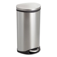 Safco® Step-On Medical Receptacle, 7.5 gal, Steel, Stainless Steel