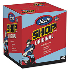 Scott® Shop Towels, POP-UP Box, 1-Ply, 10 x 12, Blue, 200/Box, 8 Boxes/Carton