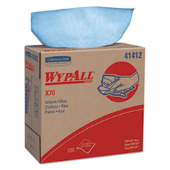 WypAll® X70 Cloths, POP-UP Box, 9.13 x 16.8, Blue, 100/Box, 10 Boxes/Carton