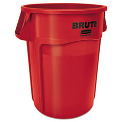 Rubbermaid® Commercial Round Brute Container, Plastic, 55 gal, Red