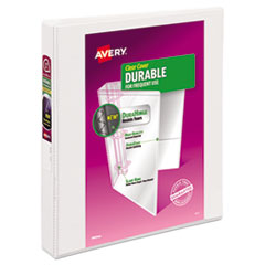 Avery® Durable View Binder w/Slant Rings, 11 x 8 1/2, 1" Cap, White