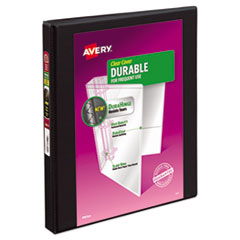 Avery® Durable View Binder w/Slant Rings, 11 x 8 1/2, 1/2" Cap, Black