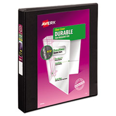 Avery® Durable View Binder with DuraHinge and Slant Rings, 3 Rings, 1" Capacity, 11 x 8.5, Black