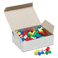7510012073978, SKILCRAFT Color Push Pins, Plastic, Assorted, 0.38", 100/Box NSN2073978